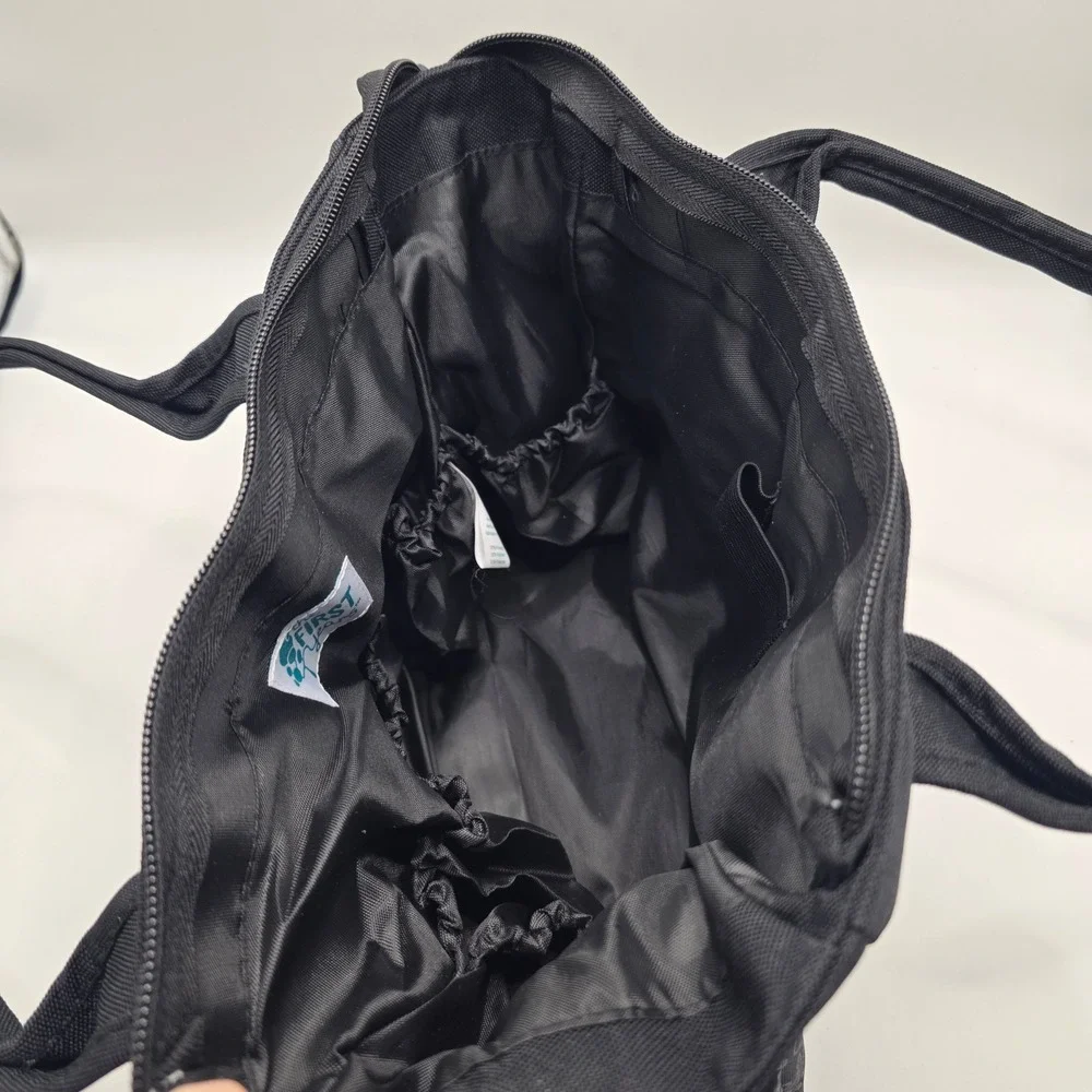 The First Years Diaper Bag Tote Unisex Black‎ Grey Swirl Canvas Travel Organizer